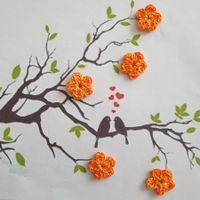 5 Stück Blumen gehäkelt 886