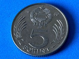 Hungary - 5 Forint (Lajos Kossuth; small issue) 1986