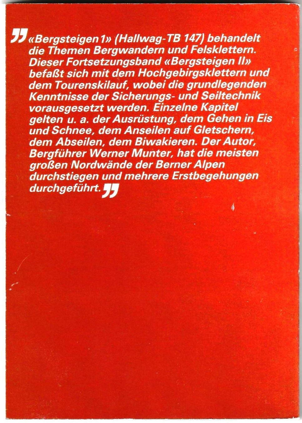 Livres: Bergsteigen 2, von Werner Munter – D'occasion à Lenk im Simmental par Ruedauph 1