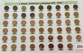 (Nr. 255) 1 Rp. Sammlung von 1948 - 2005 + 2 Rp 1948-1974