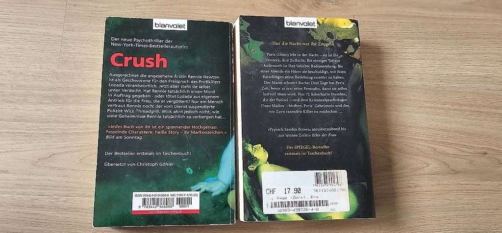 Libri: 2 Bücher Sandra Brown – Usato da Appenzell venduto da San-cu 1