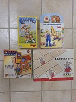 Kleinkind Spiele und Buch Haba und Holzpuzzle Memory