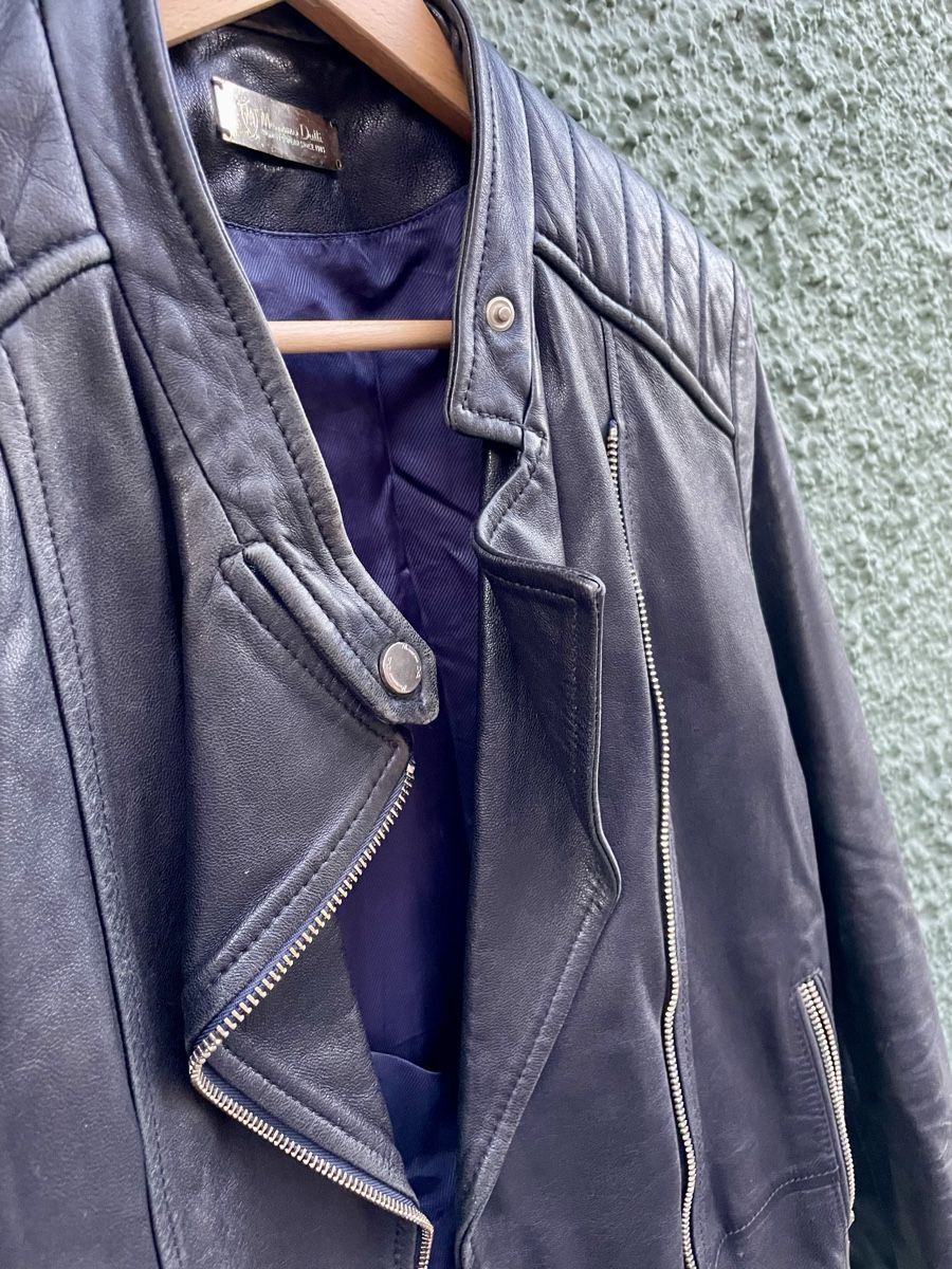 Massimo Dutti Giacche: Massimo Dutti Lederjacke, Echtleder, M, dunkelblau/schwarz – Usato da Zürich venduto da Carlajimena 2