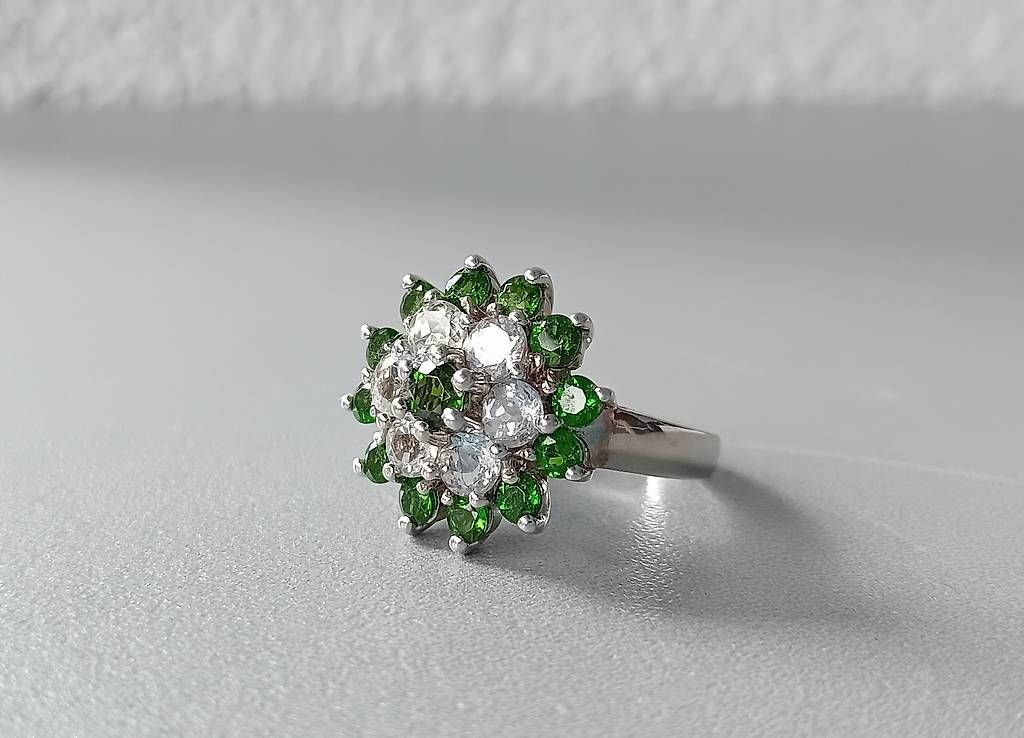 Anelli: Ring mit Chromdiopsid und Weisstopas Silber – Usato da Stans venduto da wer_fd5f 2