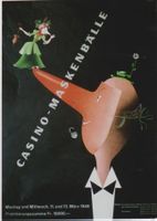 CASINO MASKENBAELLE BASEL 1946 Original Plakat