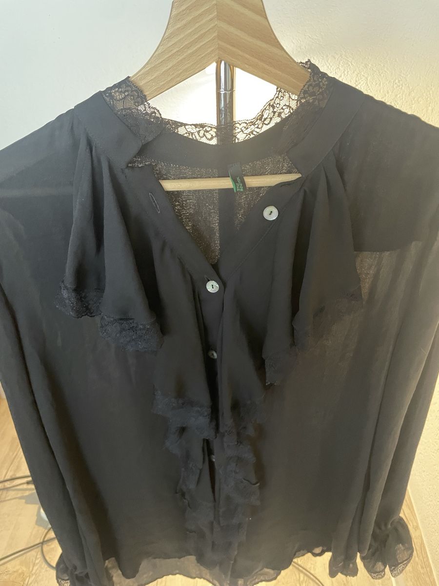 Blusen: Elegante schwarze Bluse mit Spitzen, Grösse M – Neu (gemäss Beschreibung) aus Meierskappel von Hala03 3