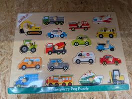 Spielba Holzpuzzle Fahrzeuge, neu, 19teilig