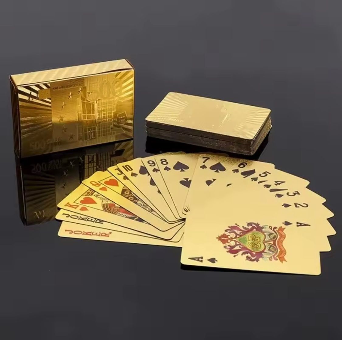 Banknoten: 500 Euro goldfolierte Pokerkarten – Neu und originalverpackt aus Altstätten SG von ChangeMaker