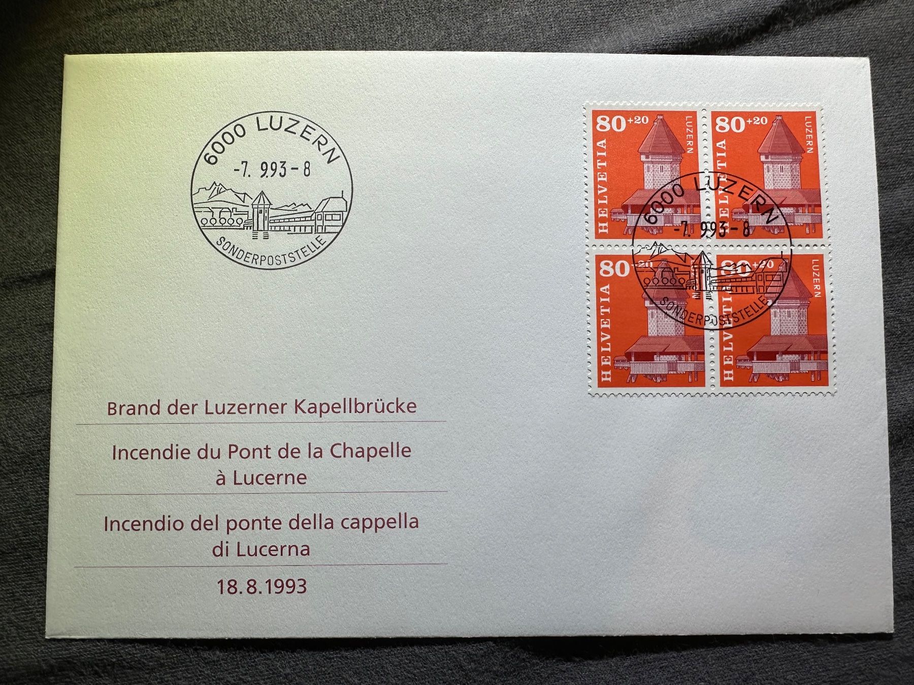 Tutti i francobolli: 1993 FDC Ersttagumschlag – Usato da Stettfurt venduto da 2442
