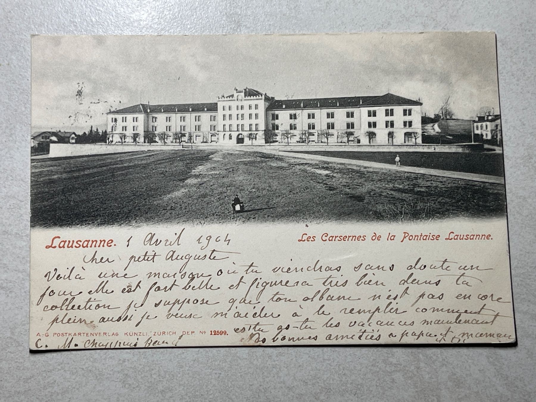 Cartoline postali: Alte Ansichtskarte Lausanne, Kaserne, 1904, – Usato da Strengelbach venduto da Aschatan5