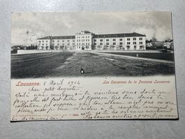 Alte Ansichtskarte Lausanne, Kaserne, 1904,