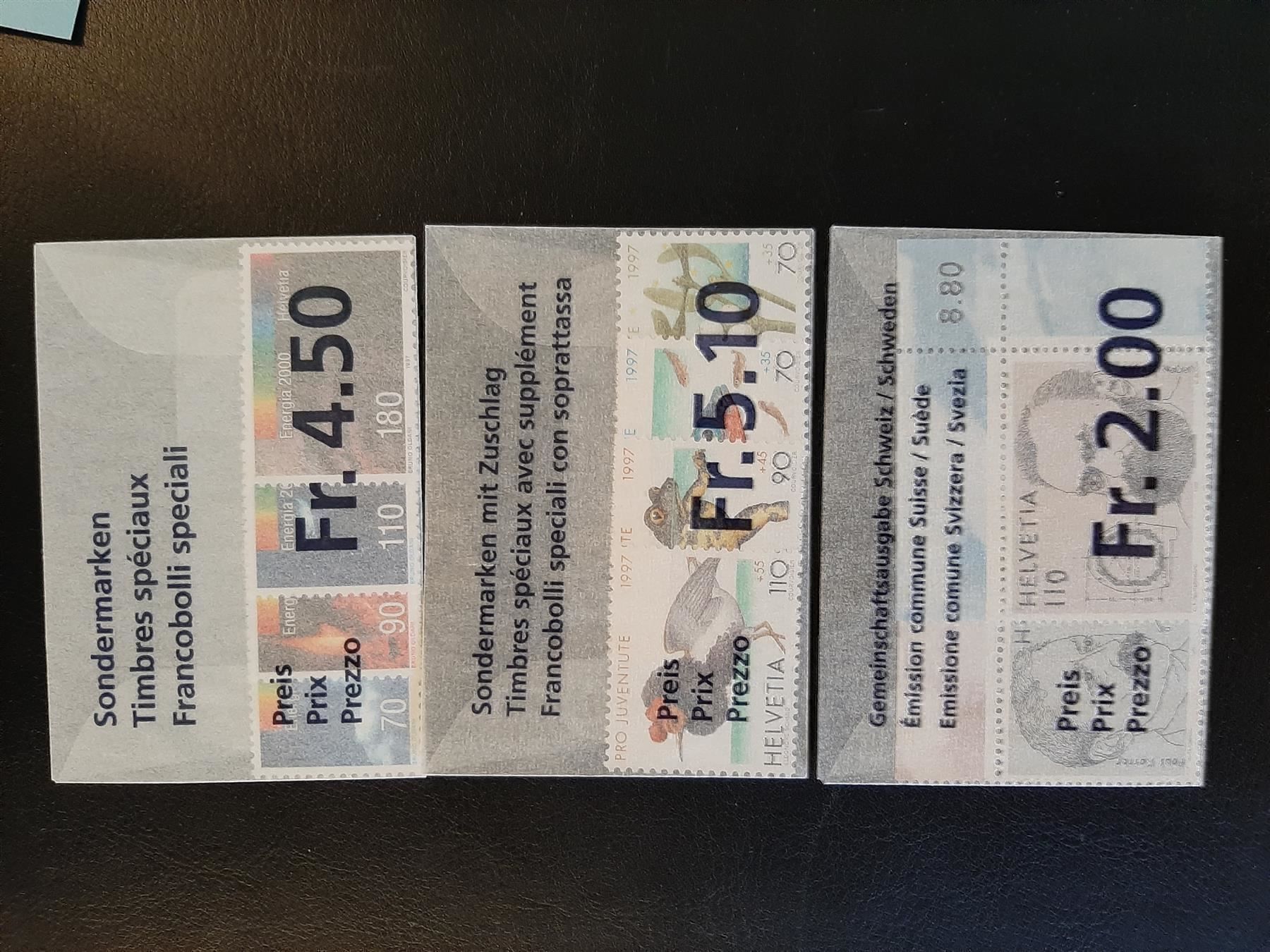 Alle Briefmarken: 1997 Diverse Sondermarken Postfrisch – Neu und originalverpackt aus Affoltern am Albis von Andrezc