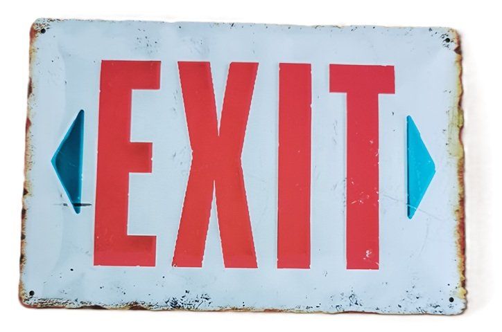 Schilder: EXIT  - Blechschild (neu, OVP) – Neu und originalverpackt aus Wilen b. Wollerau von morethanmusic