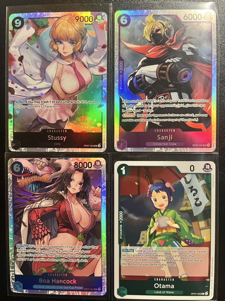 Sammelbilder & Trading cards: One Piece OP-07 4 Karten Lot 4 – Neu (gemäss Beschreibung) aus Goldach von Milosg3