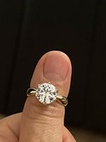 Bague solitaire plaqué or jaune et zirconium neuf  58