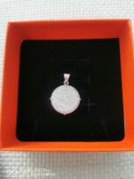 Runder Silber-Anhänger mit Zirkonia-Steinen, 925