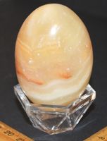 Deko - Heilstein W-64 – Ägyptischer Alabaster - Ei 4x6 cm