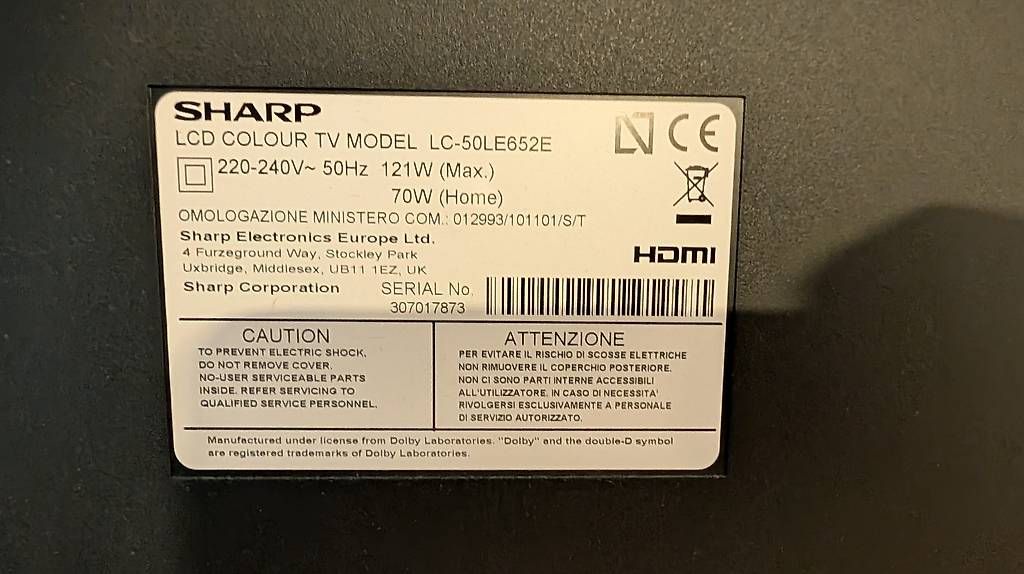 Sharp Televisori: Sharp Aquos 50 Zoll LCD TV – Usato da Ottenbach venduto da Dc360 2