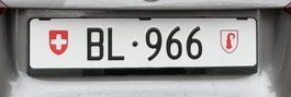 Kontrollschild / Kennzeichen - BL 966