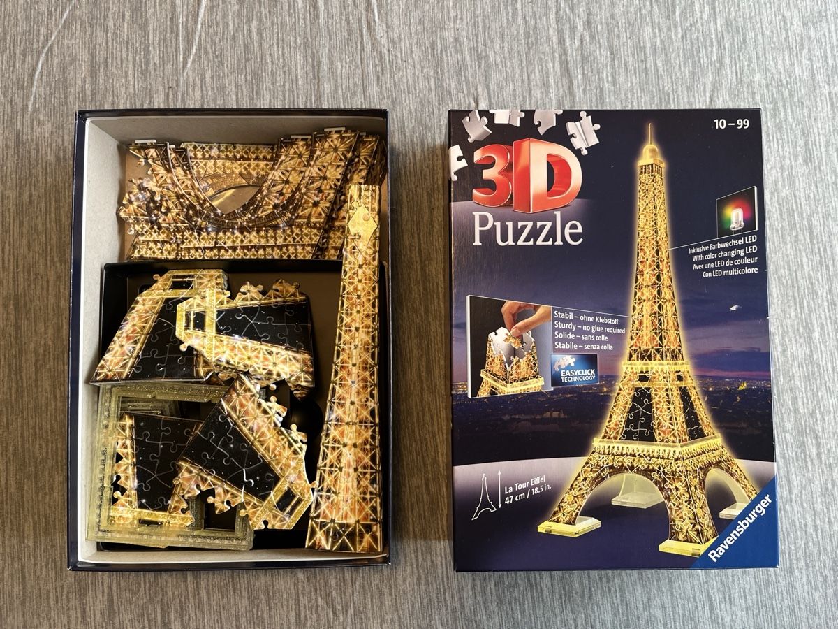 Ravensburger Puzzle: 3D Puzzle Eiffelturm von Ravensburger mit LED-Licht – Usato da Wetzikon ZH venduto da Steve1971