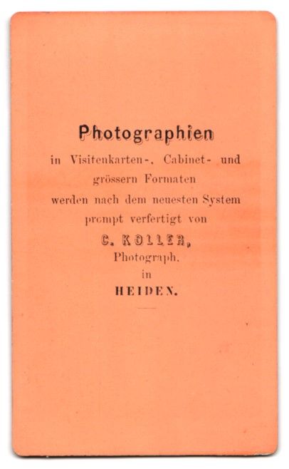 Fotografie & Manifesti: Fotografie C. Koller, Heiden, Bürgerlic – Usato da Berlin venduto da bartko-reher 1