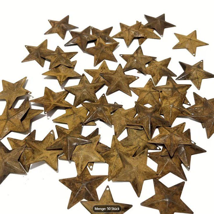 Tutte le decorazioni: 50 Stk. rostige Metallsterne 3.9cm – Nuovo e nell'imballaggio originale da Gerlafingen venduto da Tsuru