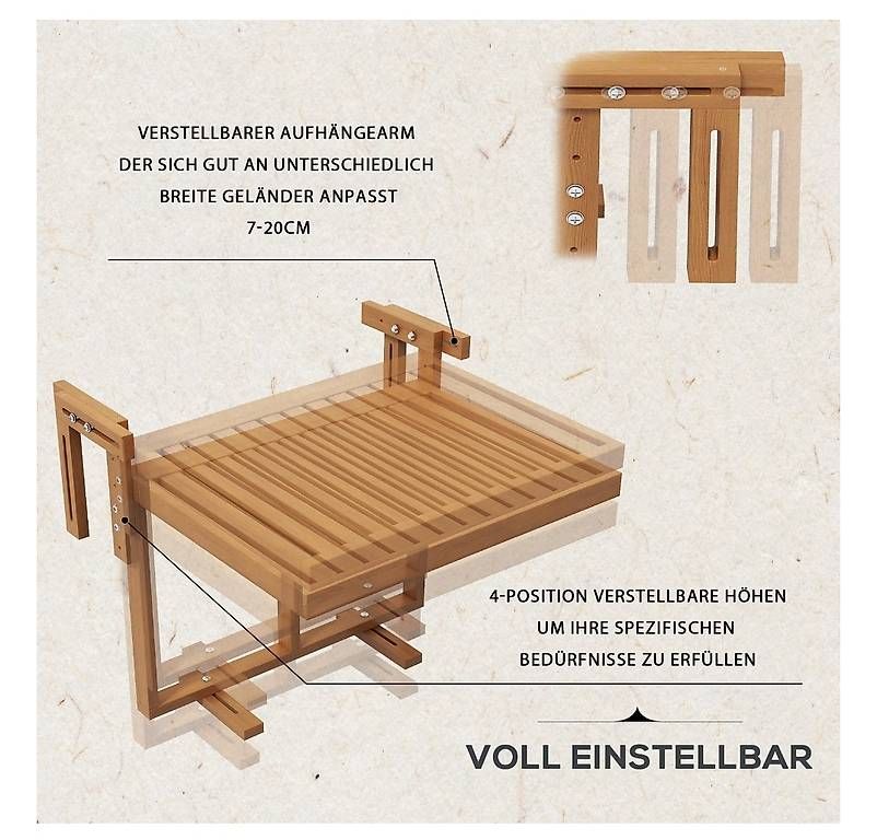 Tavoli: Outsunny Balkonhängetisch – Usato da Wil SG venduto da new_rensch 3