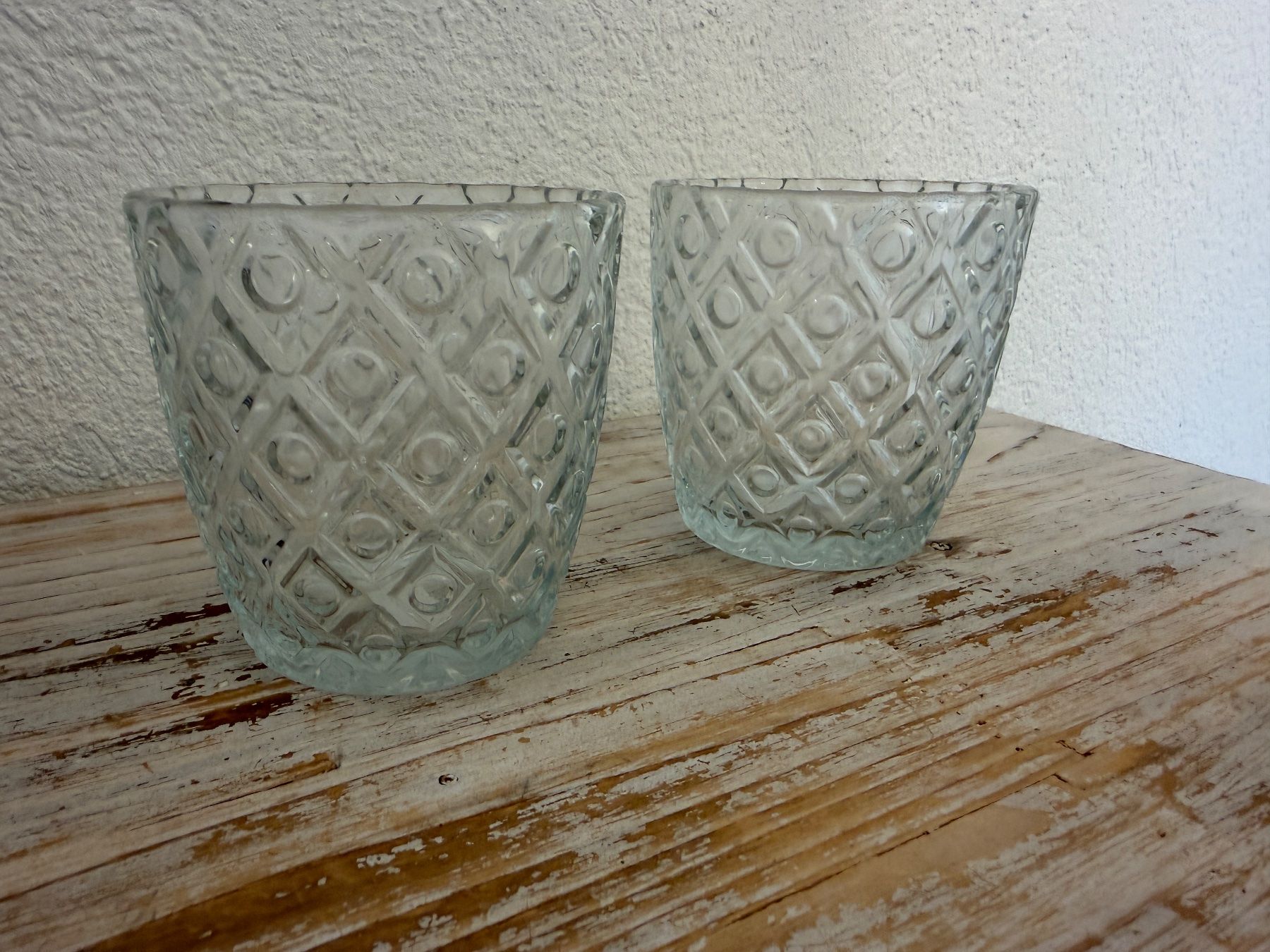 Portacandele: 2 Teelichthalter / Windlichter aus Glas – Usato da Wolfwil venduto da Inseider12 2