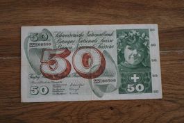 50 Franken Banknote – 6. Serie (1956–1976) – gebraucht, gut