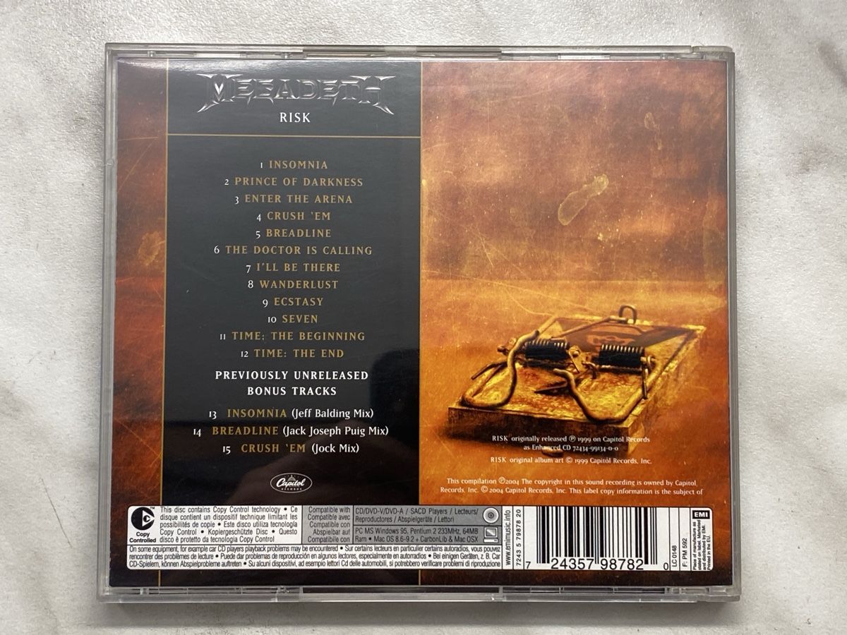 CDs: Megadeth Risk Remastered – Neu (gemäss Beschreibung) aus Aigle von St_anger 1