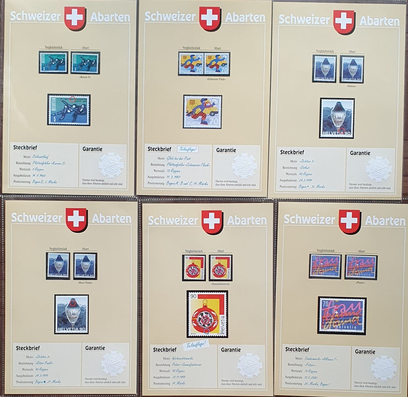 Tutti i francobolli: schöne Sammlung Abarten Schweiz mit über 50 Abarten – Usato da Kreuzlingen venduto da Rschweiz1 2