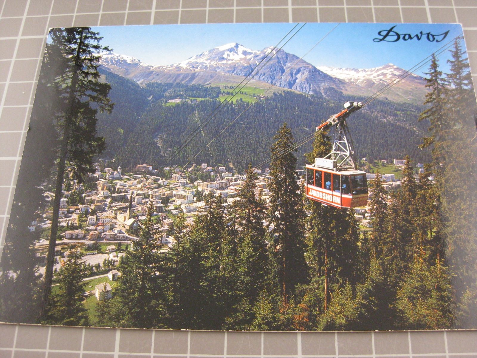 Cartoline postali: AK Davos Jakobshorn mit Luftseilbahn  – Usato da Malters venduto da Marosko