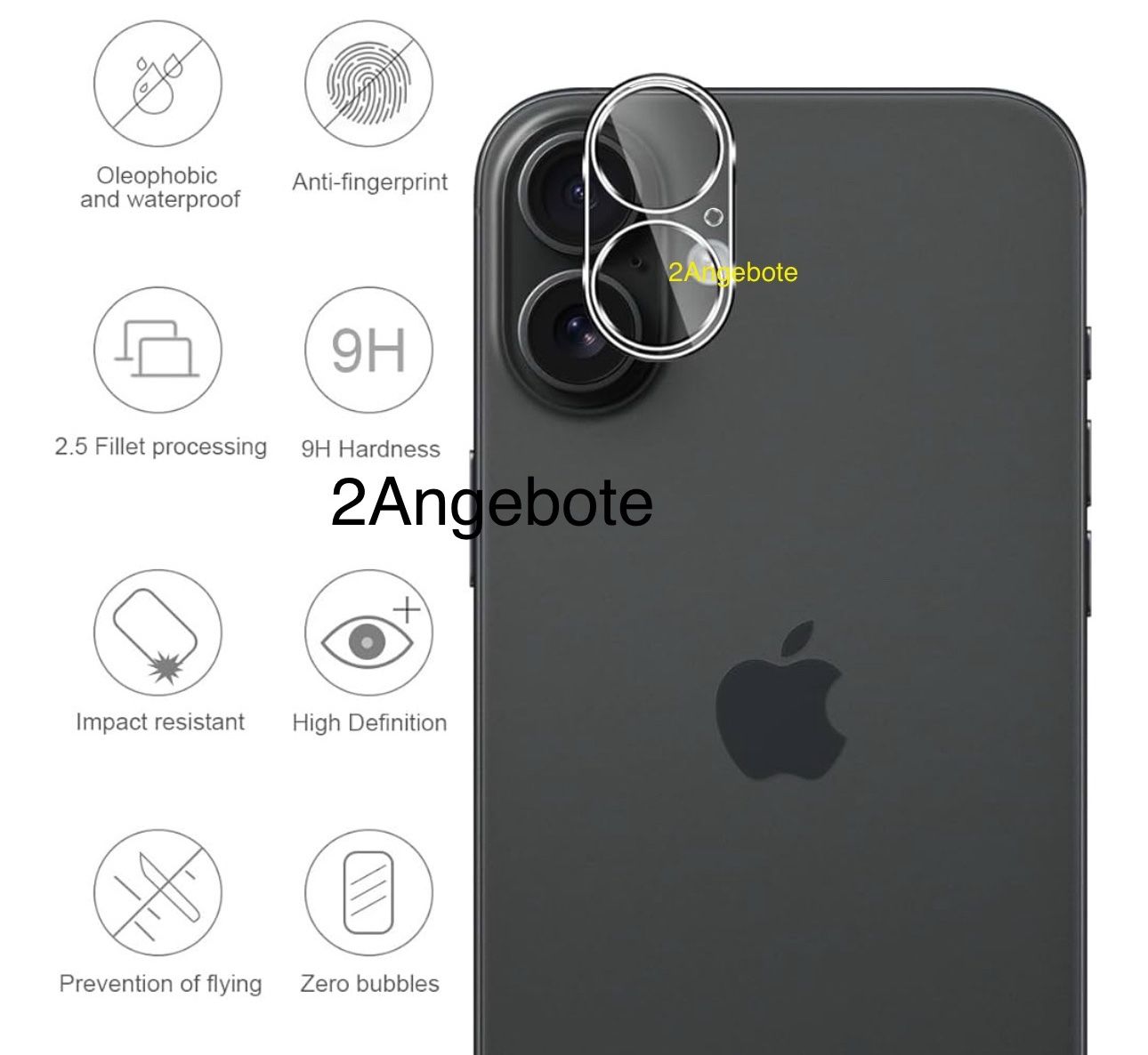 Covers & Schutzfolien: iPhone 16 Kamera Schutz Panzerglas / Tempered Glass – Neu und originalverpackt aus Rudolfstetten von 2Angebote