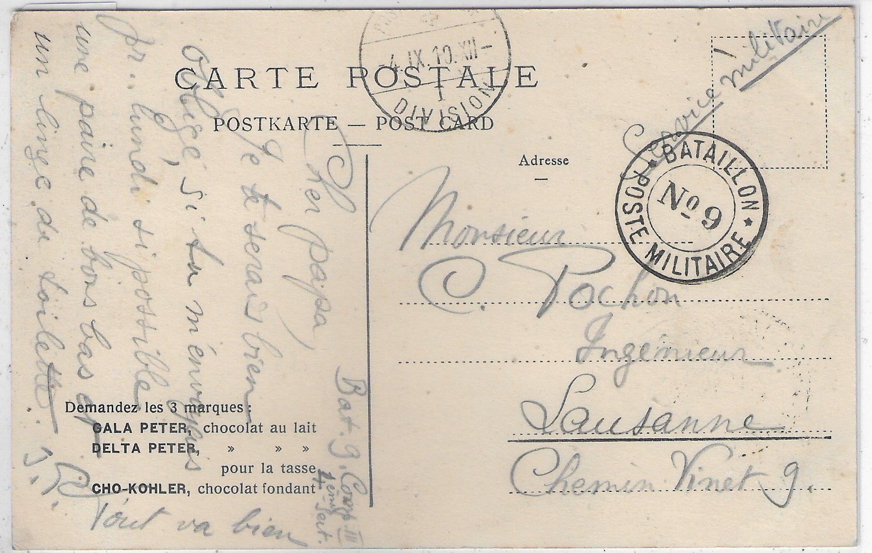 Cartoline postali: Armee Suisse - Pontonier - Gala Peter Chocolat – Usato da Ettingen venduto da Kartenplanet 1