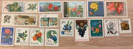 16 polnische Blumenbriefmarken timbres Fleurs Polska francob