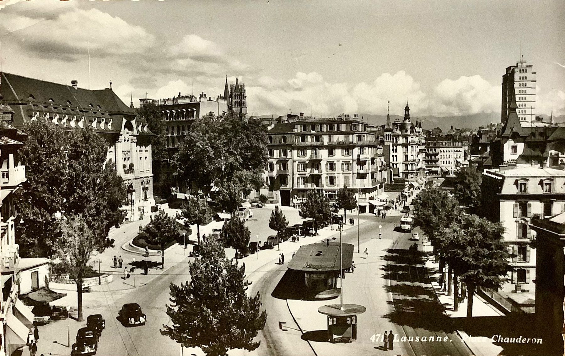 Ansichtskarten: 1953 - PLACE CHAUDERON - Oldtimer - Lausanne – Gebraucht aus Root von ENGLAND-TREASURES 1