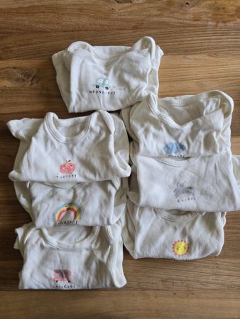 Lot de 7 bodys manches courtes 62