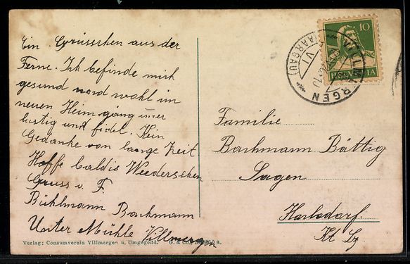 Cartoline postali: AK Villmergen, Ortsansicht mit Kirche – Usato da Berlin venduto da bartko-reher 1