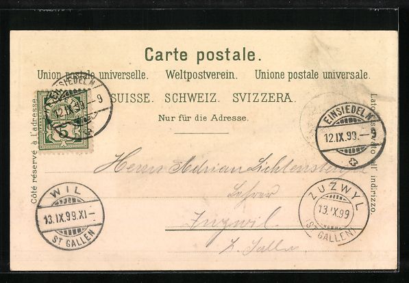 Cartoline postali: Litho Einsiedeln, Kloster Einsiedeln, Ge – Usato da Berlin venduto da bartko-reher 1