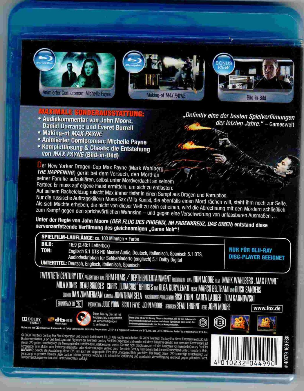 Tutti i DVDs: Max Payne Blue-Ray Extended Director's Cut DVD John Moore BD – Nuovo (secondo la descrizione) da Inwil venduto da Schiltwald 3