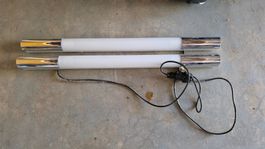 Lot de 2 lampes tubulaires chrome longueur 95 cm