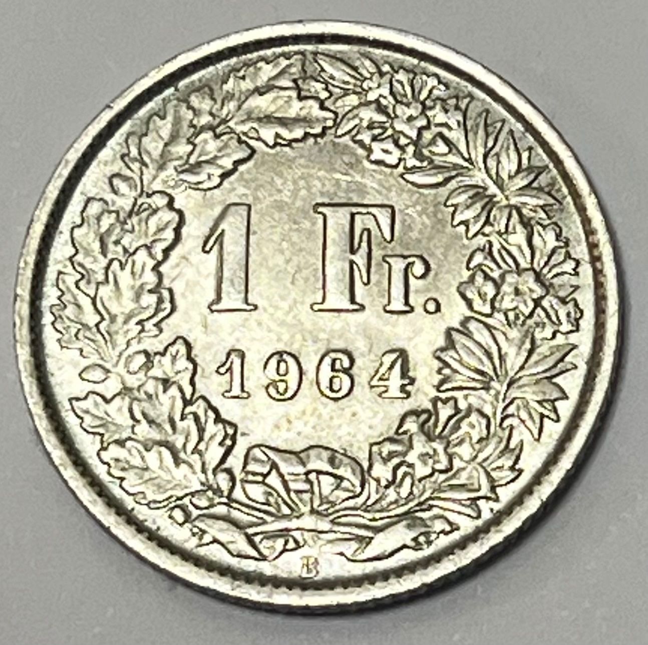 Tutti le monete: 1 Franken - stehende Helvetia - 1964 B – Usato da Dietikon venduto da Numis8953