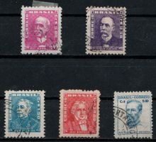 5 Timbres du Brésil, collection, oblitérés, rares! 1930-31
