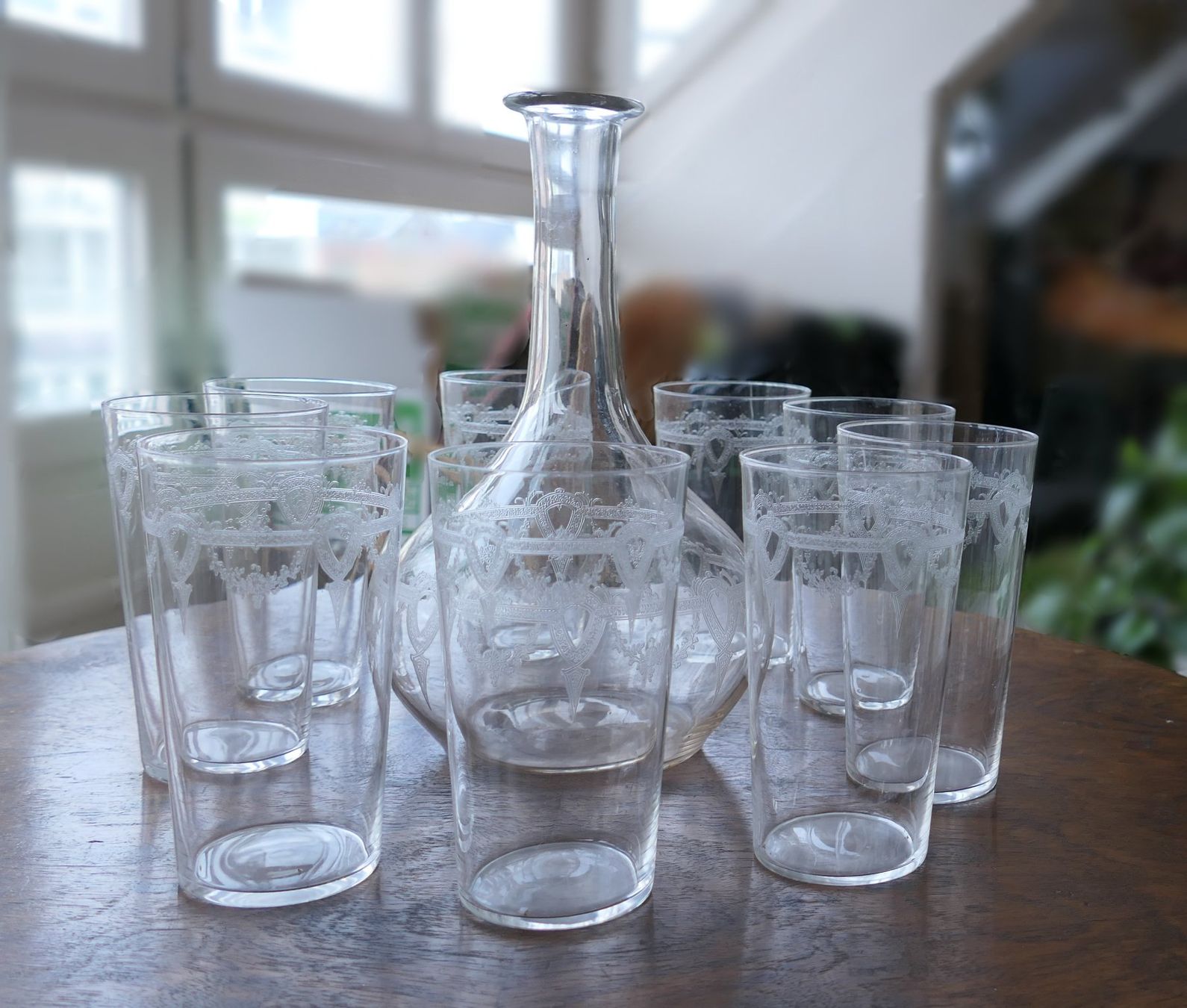 Bicchieri: Jugendstil--Gläser mit Karaffe – Usato da Aesch BL venduto da aetna52