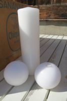 Set Kerzen weiss 1 Zylinder 2 Kugeln
