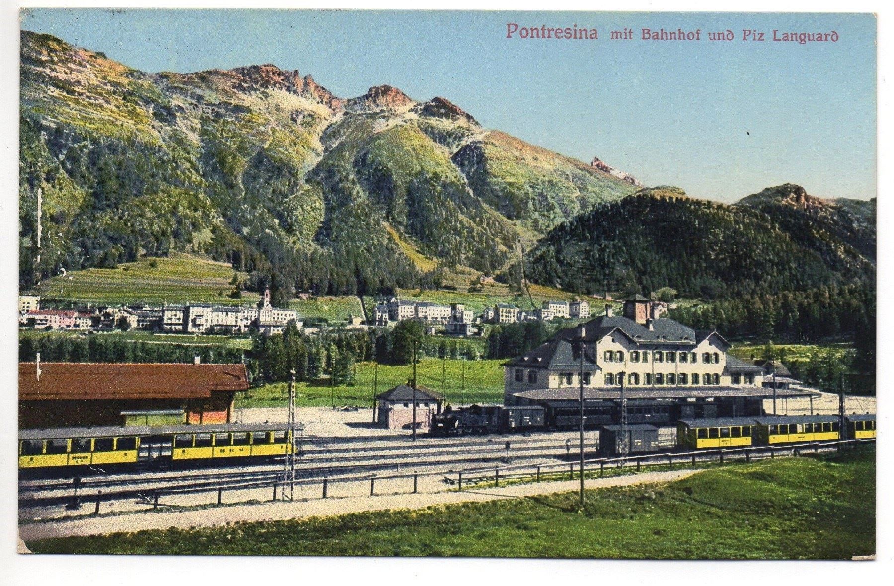 Cartoline postali: PONTRESINA Bahnhof mit Berninabahn – Usato da Jona venduto da philajona