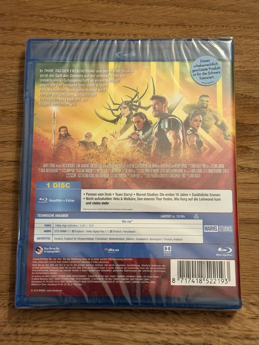 Tutti i DVDs: Thor: Tag der Entscheidung - Blu-Ray - Neu & Originalverpack – Nuovo e nell'imballaggio originale da Wädenswil venduto da dom_pz5d 1