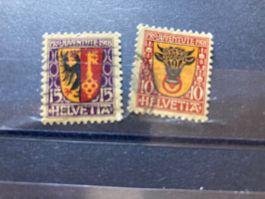 Briefmarken Pro Juventute 1918 Helvetia 10 Rappen 15 Rappen