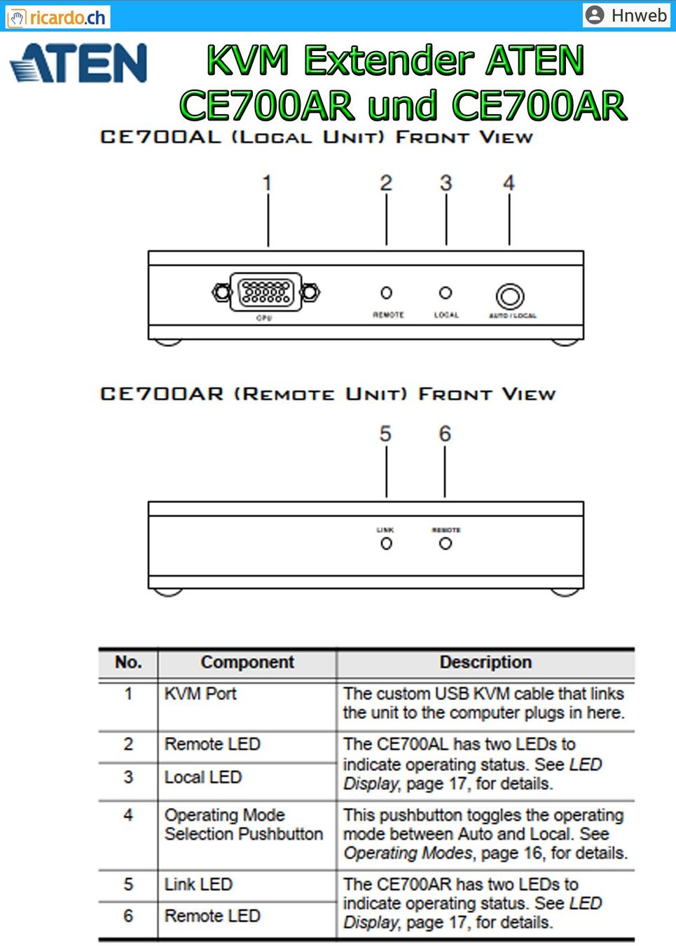 Unità & Adattatore: ATEN Proxime CE700AR USB KVM Remote Console Extender – Usato da Kaisten venduto da Hnweb 3