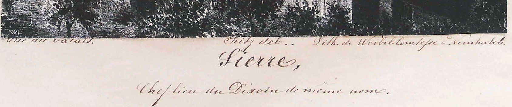 Gravures: Sierre Lithographie von Ritz 1839 – D'occasion à Rafz par Helvet32 2